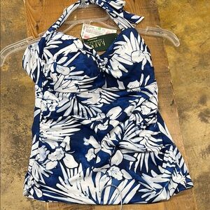 Lauren Ralph Lauren Navy and White Floral One Piece